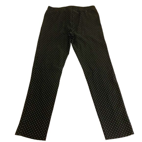 89th + Madison Black & White Polka Dots Pants Lounge Wear with Waist Drawstring - Picture 2 of 7